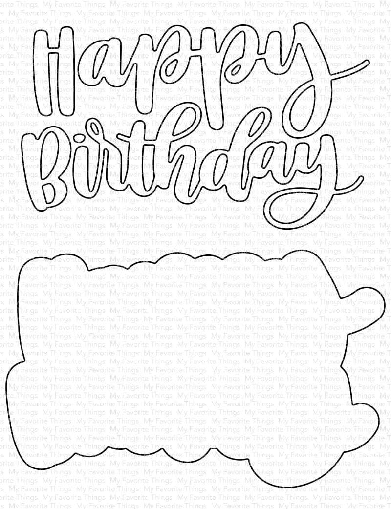 My Favorite Things Hand-Lettered Happy Birthday Die-namics - Crafty Meraki