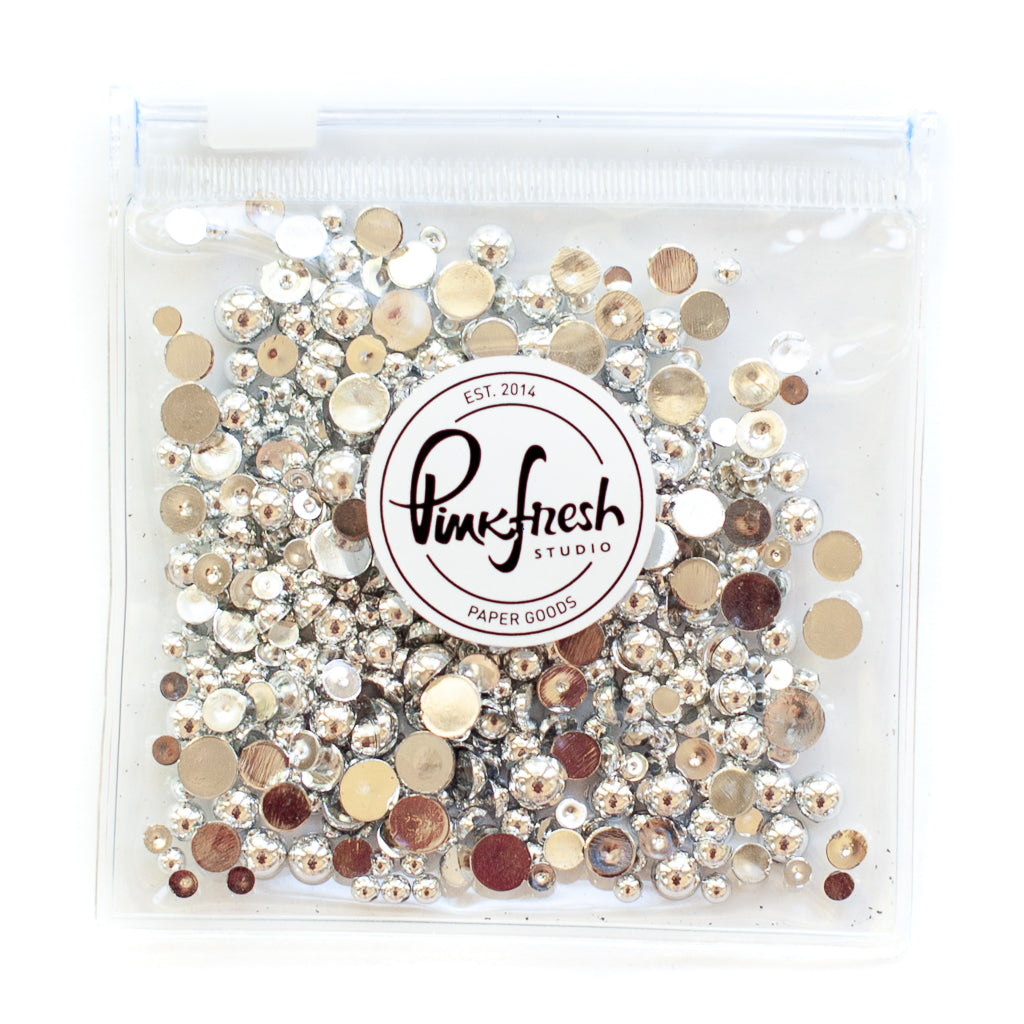Pinkfresh Studio Metallic Pearls: Silver - Crafty Meraki
