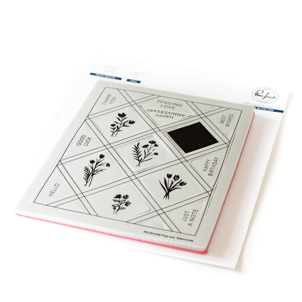 Pinkfresh Studio Pop Out: Diamonds Cling Stamp Set - Crafty Meraki