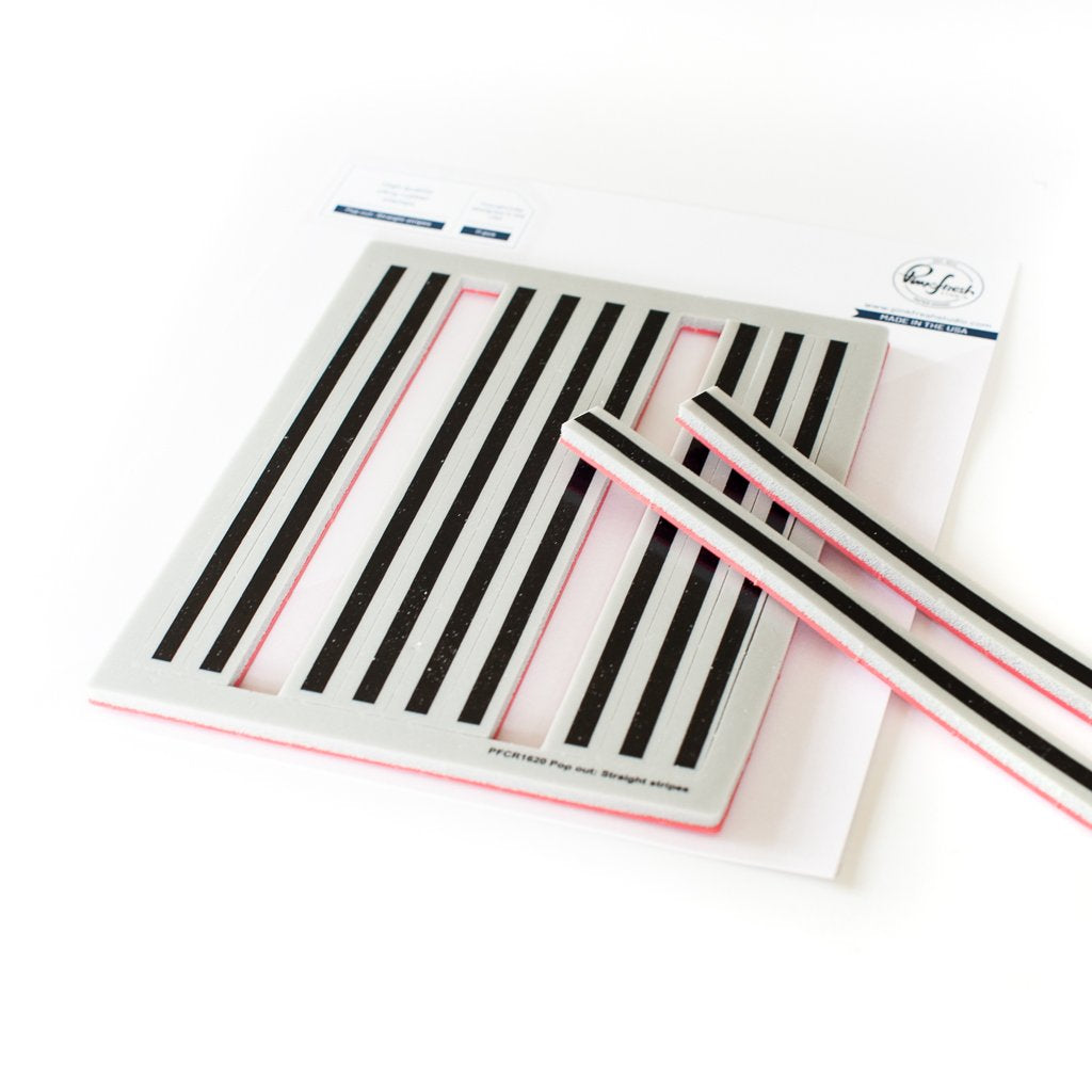 Pinkfresh Studio Pop Out Straight Stripes Cling Stamp Set - Crafty Meraki