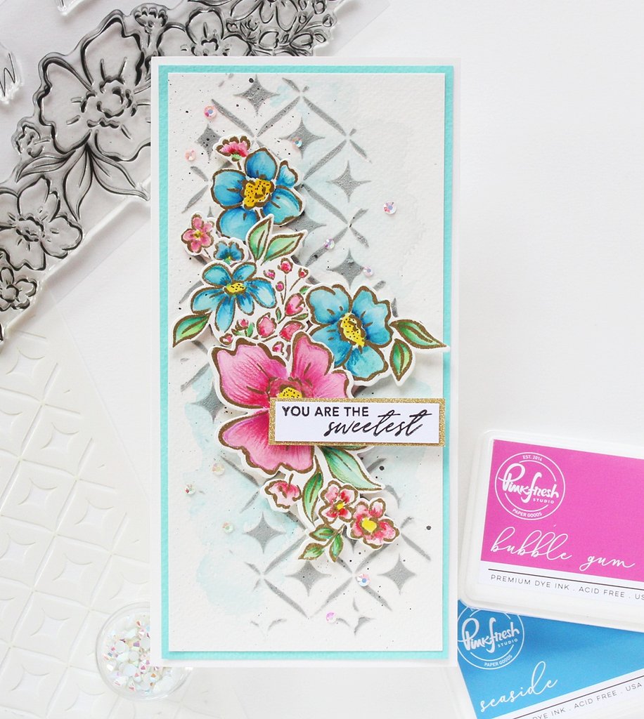 Pinkfresh Studio Clear Stamp Set 4x6 It's A New Day Floral