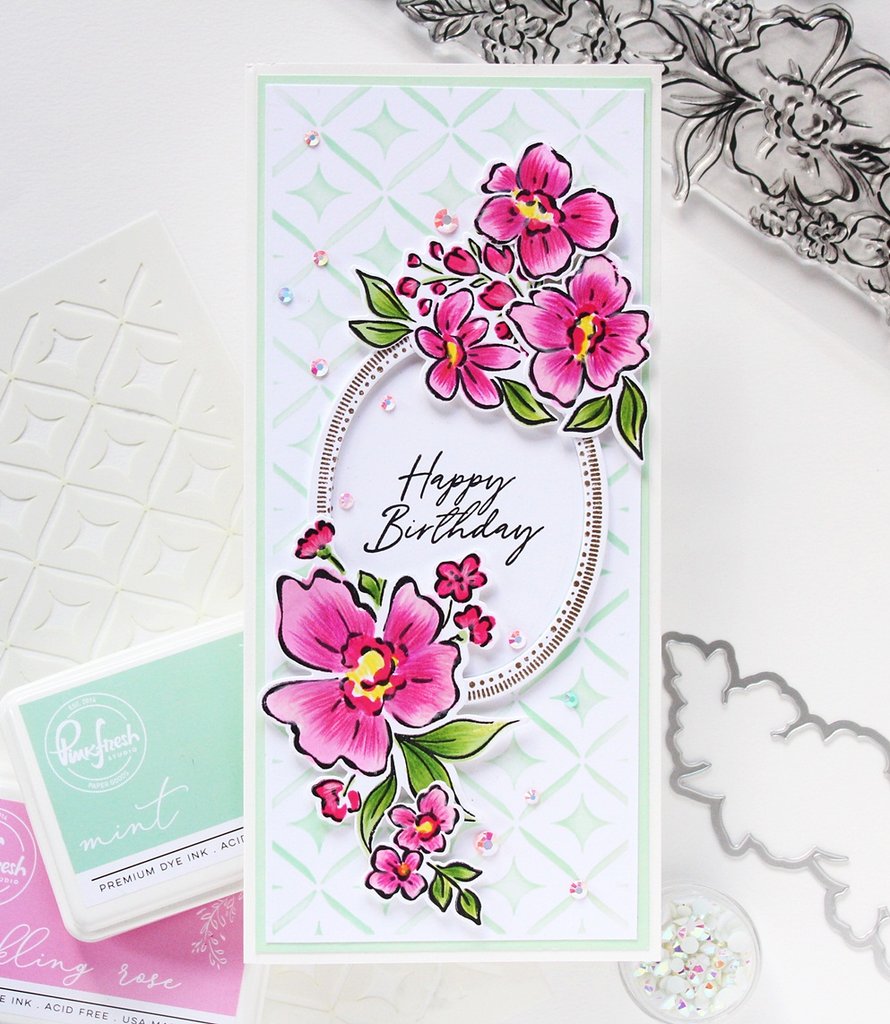 Pinkfresh Studio Floral Notes stamp set - Crafty Meraki