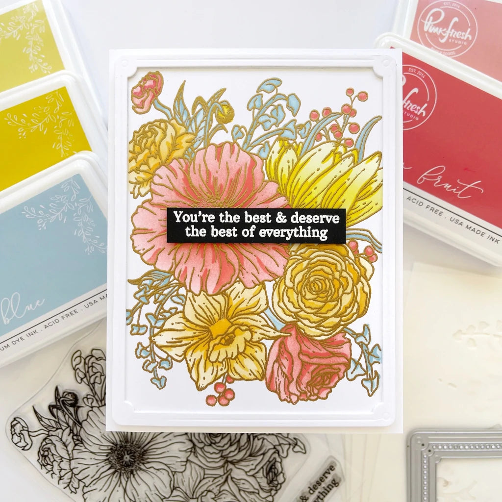 Pinkfresh Studio Best of everything floral stencil - Crafty Meraki