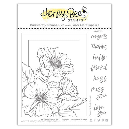 Honey Bee Stamps Framed: Anemones 6x6 Stamp Set