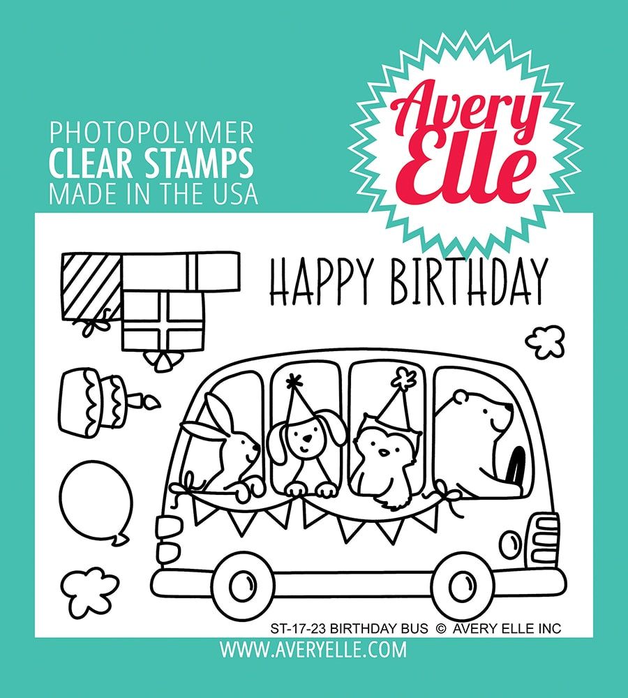 Avery Elle Birthday Bus Clear Stamps - Crafty Meraki