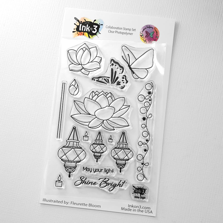 Crafty Meraki Inkon3 Collaboration - Shine Bright stamp set - Crafty Meraki