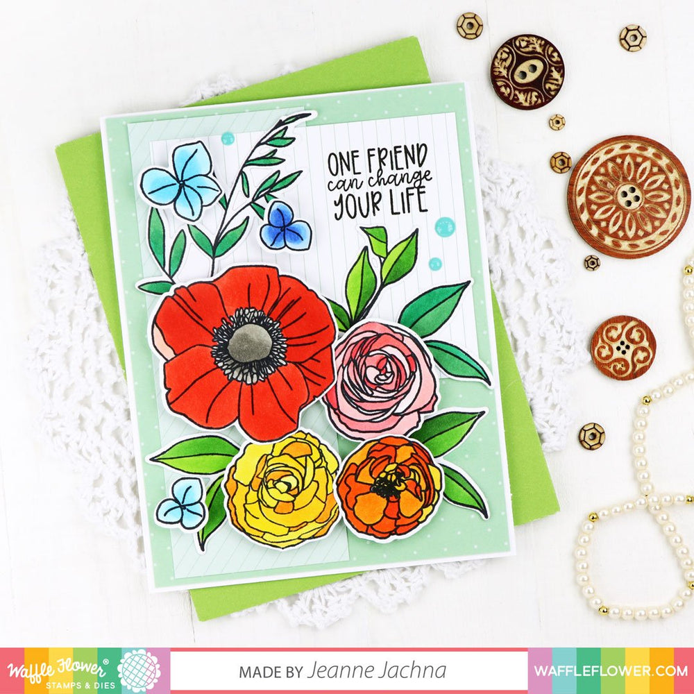 Waffle Flower Bouquet Builder 7 Stamp Set