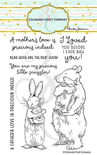 Colorado Craft Company AJ447 Anita Jeram~Snuggles Stamps - Crafty Meraki