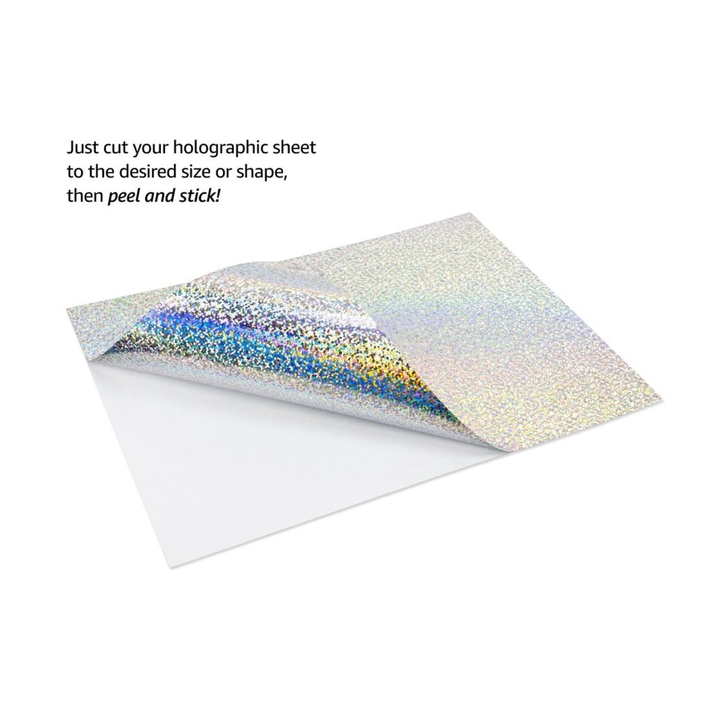 Self-Adhesive Holographic Paper 8.5 x 11" , Silver