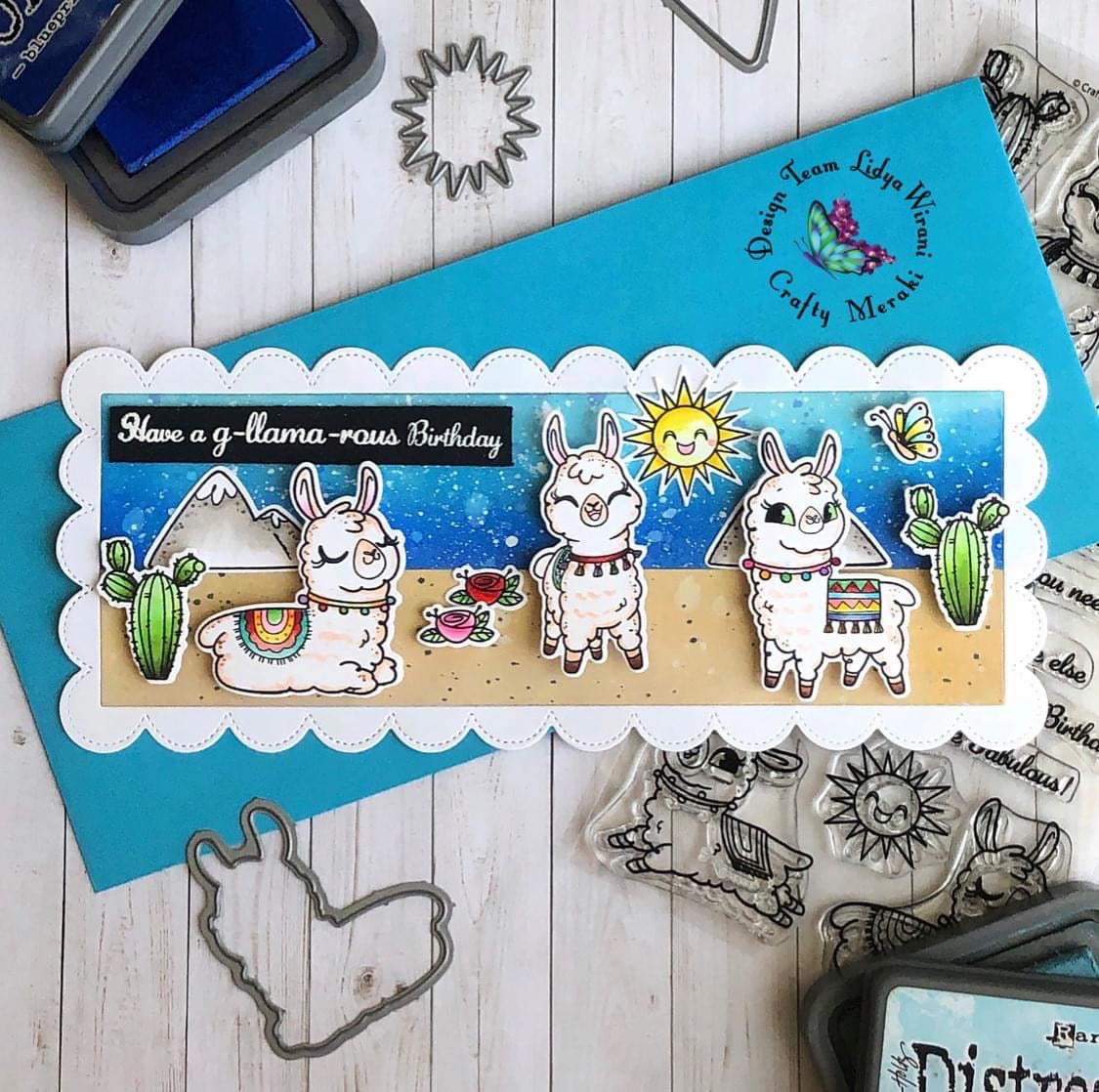 Crafty Meraki G-Llama-rous Birthday Stamp set - Crafty Meraki