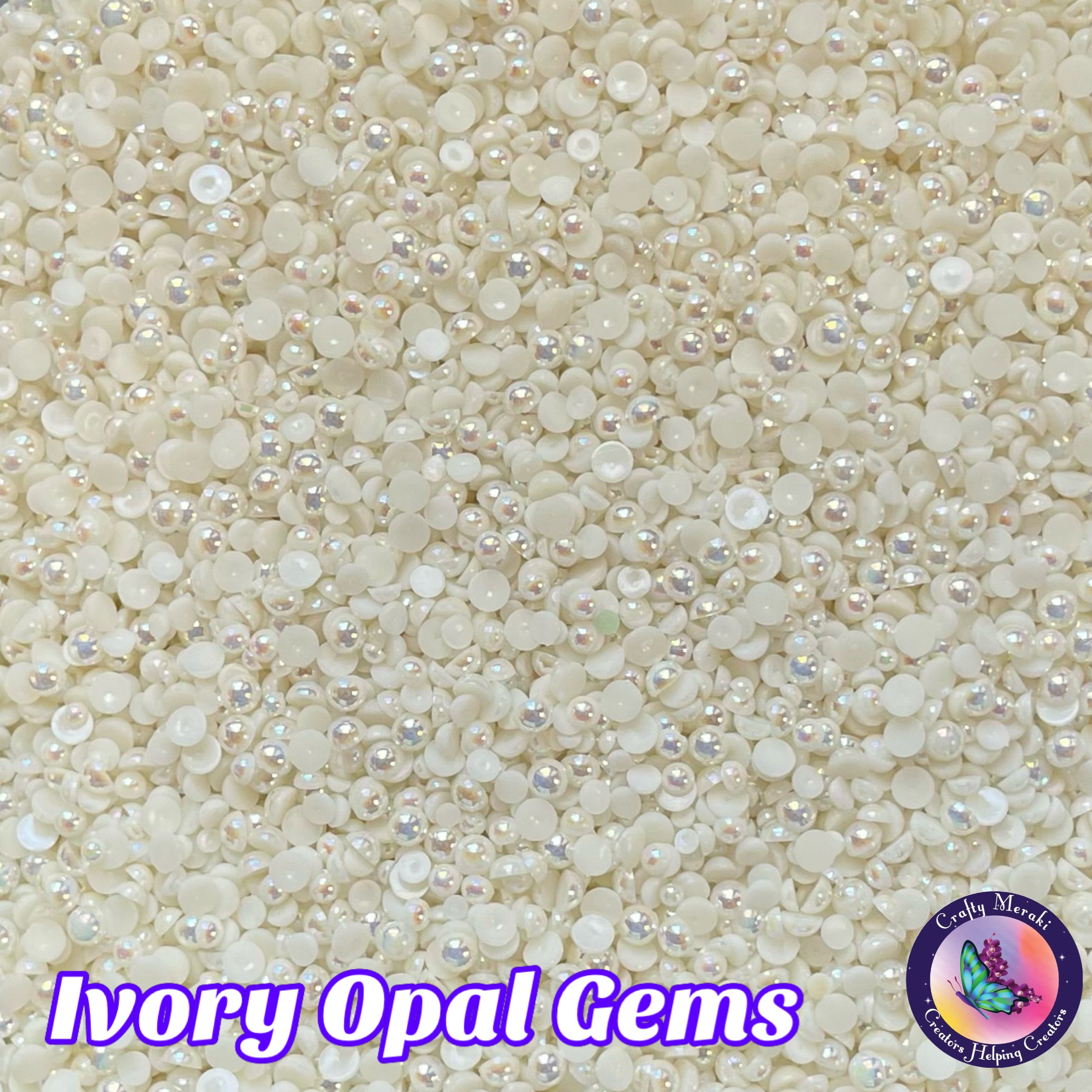 Meraki Ivory Opal Gems - Crafty Meraki