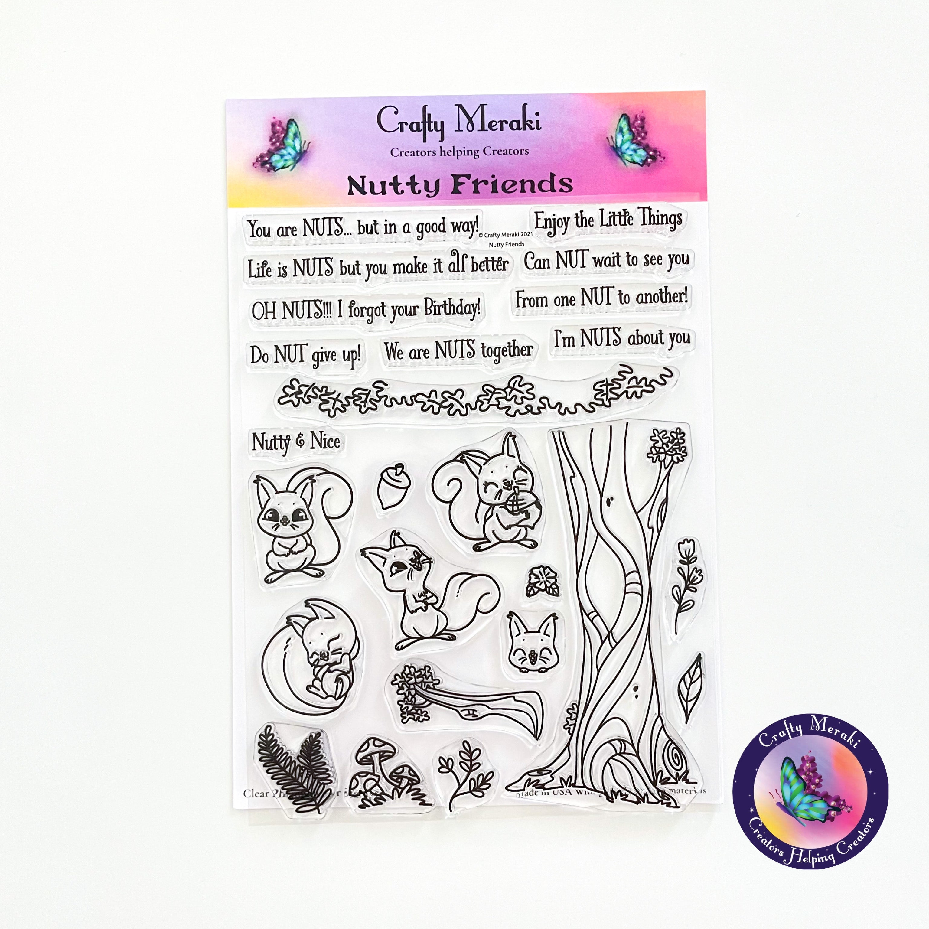 Crafty Meraki Nutty Friends Stamp Set - Crafty Meraki