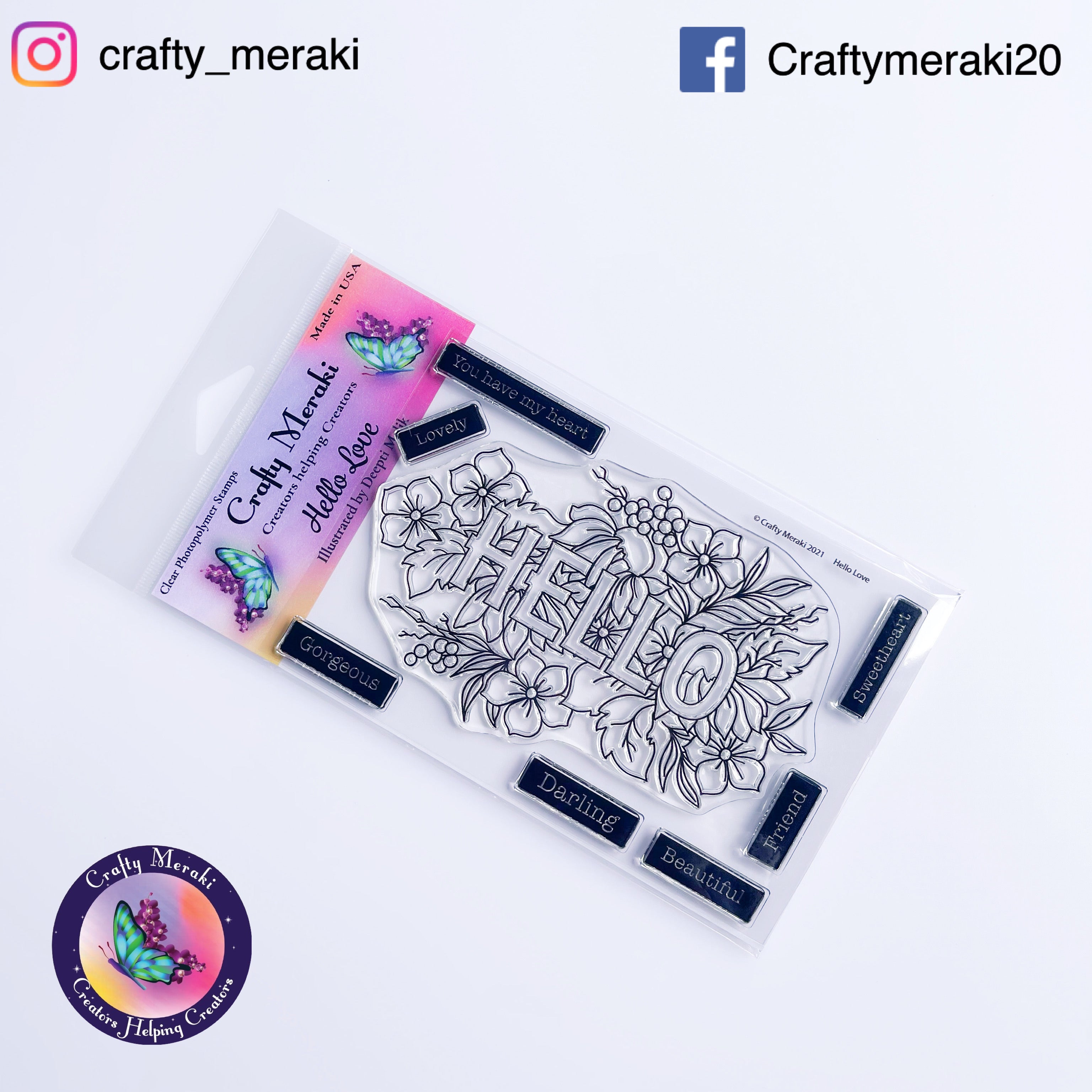 Crafty Meraki Hello Love Stamp set - Crafty Meraki
