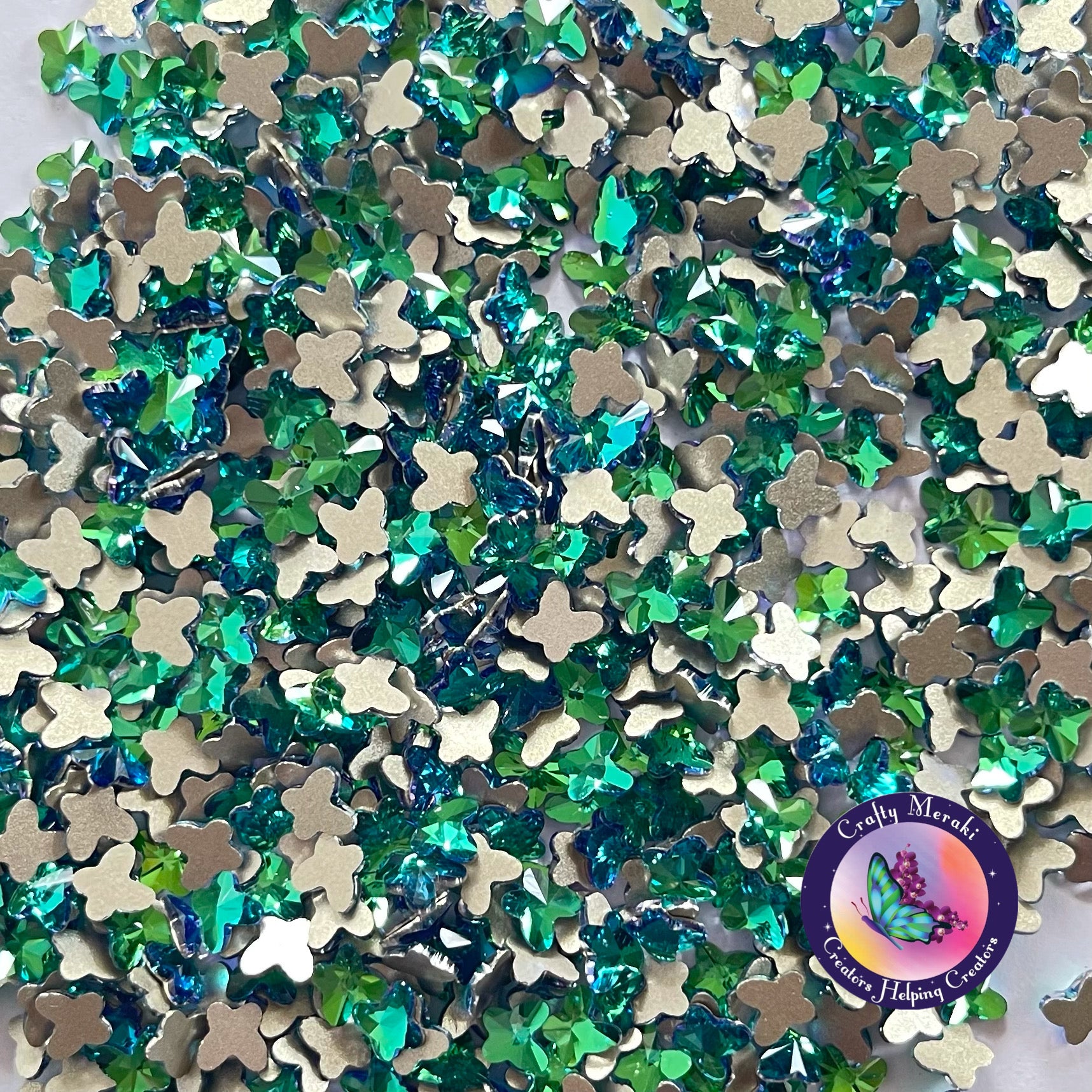 Meraki Sparkle - Green Butterfly Gems - Crafty Meraki