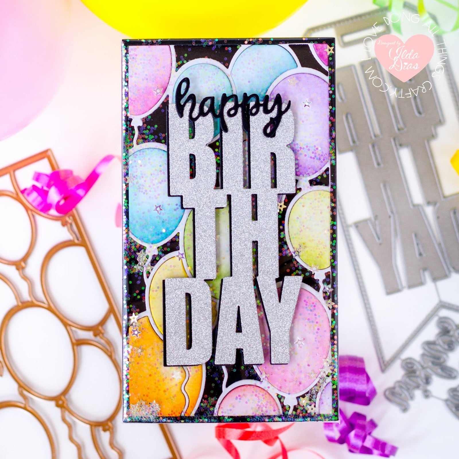 Crafty Meraki Birthday Slimline Tag die