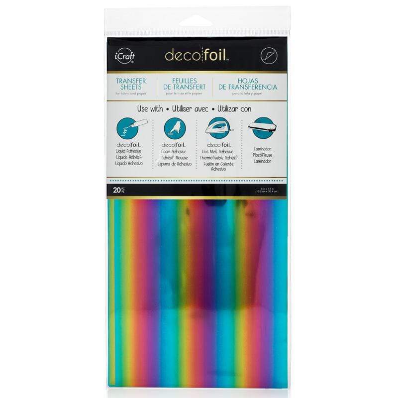 Deco Foil Transfer Foil Value Pack 20 Sheets, Rainbow